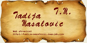 Tadija Masalović vizit kartica